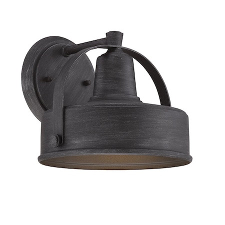 Designers Fountain Portland 8in Weathered Pewter Dark Sky 1-Light Outdoor Line Voltage Wall Sconce 33121-WP